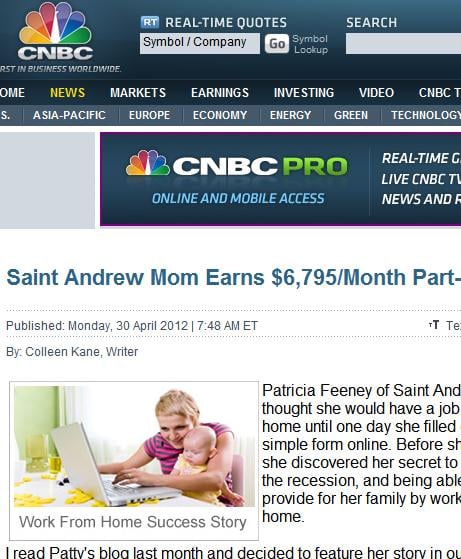 Fake CNBC Work-From-Home Scam Home Business System