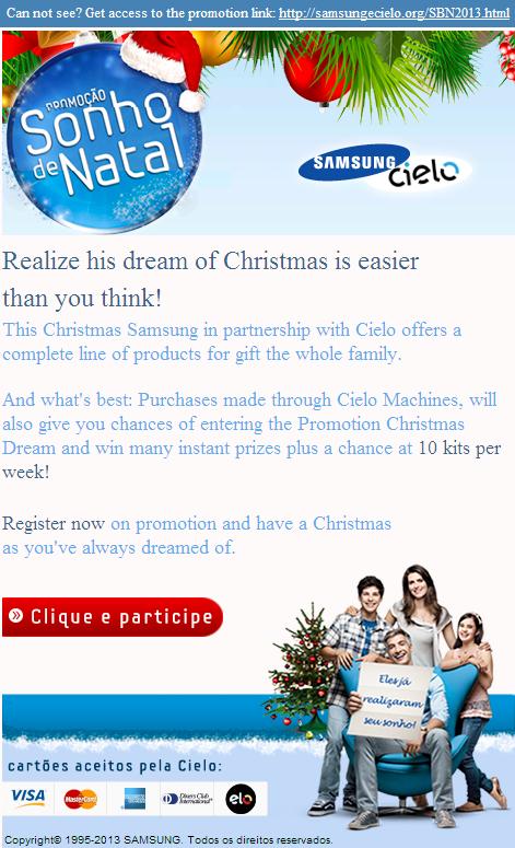 The "Dream Christmas Promotion - Samsung & Cielo" Phishing Email Scam