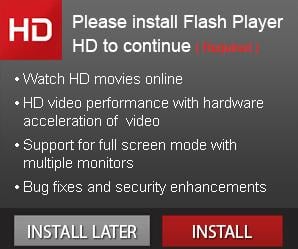 fake Adobe Flash Player installation or download messages