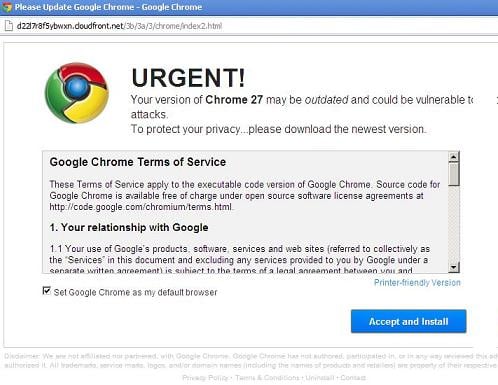 Beware of Google Chrome Web Browser Update and Download Websites