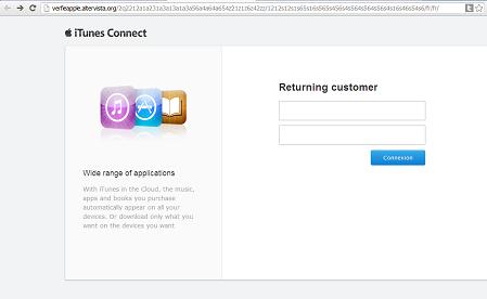 Phishing or fake apple website