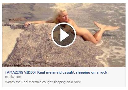 Real mermaid caught sleeping on a rock - Facebook post