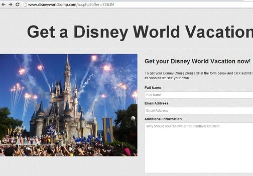 The Fake Walt Disney Website www.disneyworldcomp.com
