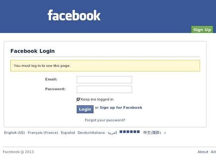 The Fake or Phishing Facebook website www.faceibuiksz.com