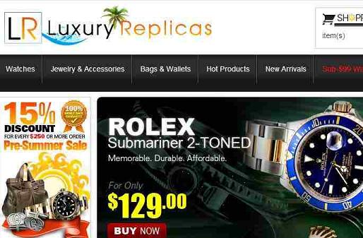 Malicious Website luxuryrepssales.com