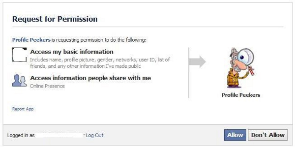 Profile Peekers Requesting Permission