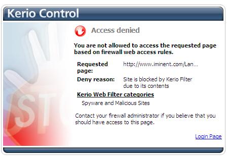 iminent.com blocked by Kerio Web Filter