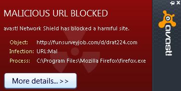 Avast blocking www.funsurveyjob.com