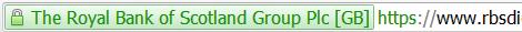 Royal Bank of Scotland Secure Browse Address Bar