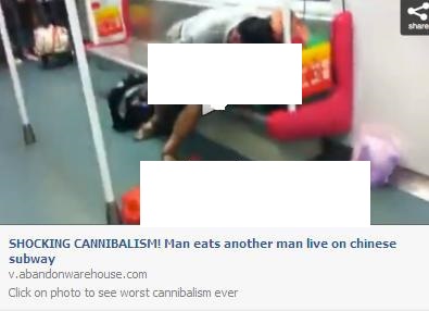 SHOCKING CANNIBALISM Man eats another man live on chinese subway Facebook Scam