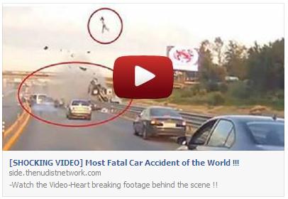 Shocking Video Most Fatal Car Accident of the World Facebook Scam