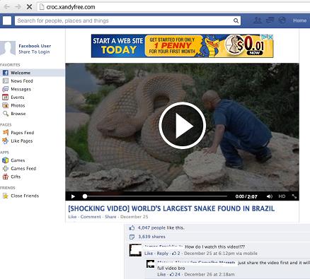 Fake Facebook www.croc.xandyfree.com