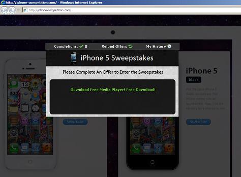 website hxxp://iphone-competition.com/