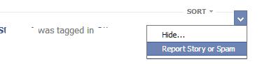 Facebook Report Spam or Story