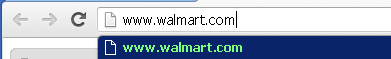 Web browser address bar: www.walmart.com