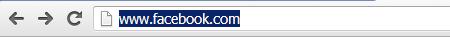 web browser address bar: www.facebook.com