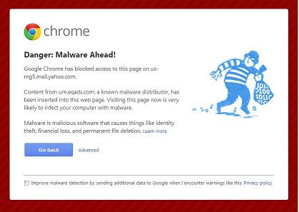 Google Chrome blocking access to Yahoo Mail at mg5.mail.yahoo.com