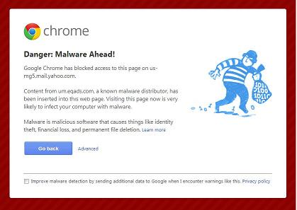 Google Chrome blocking access to Yahoo Mail at mg5.mail.yahoo.com