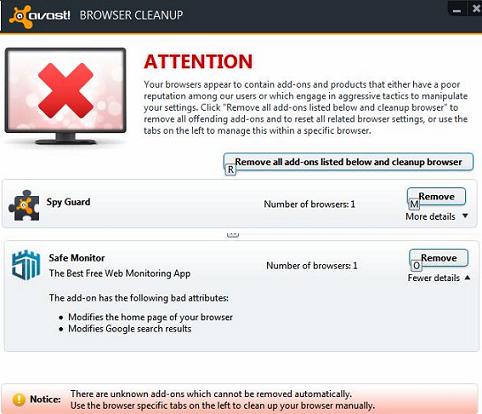 how to disable avast browser cleanup