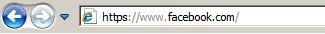 IE browser address bar - facebook.com