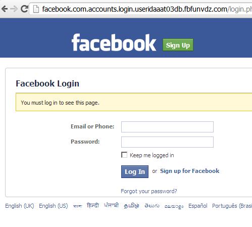 Phishing Facebook Website: http://www.FBfunvdz.com