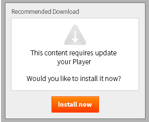 fake Adobe Flash Player installation or download messages