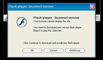 fake Adobe Flash Player installation or download messages