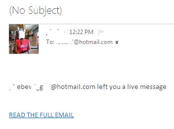 Phishing or Fake Hotmail Outlook Email