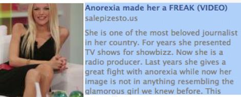 he Facebook Post: Anorexia made her a FREAK (VIDEO)