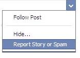 Facebook Report Story or Spam