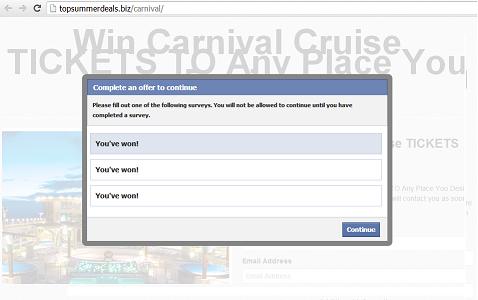 topsummerdeals.biz Win Carnival Cruise TICKETS