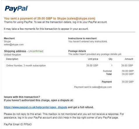 pay pal receipt pay pal receipt