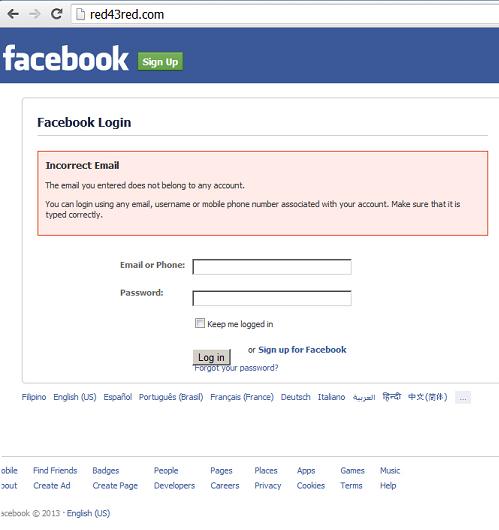 Fake Facebook red43red.com