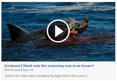 The 'Shark eats the swimming man in an Ocean' Fake Facebook Post