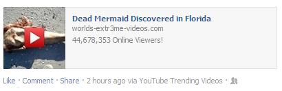 A Dead Mermaid Found Washed Up on the Shores of Gators - Fake Facebook Post