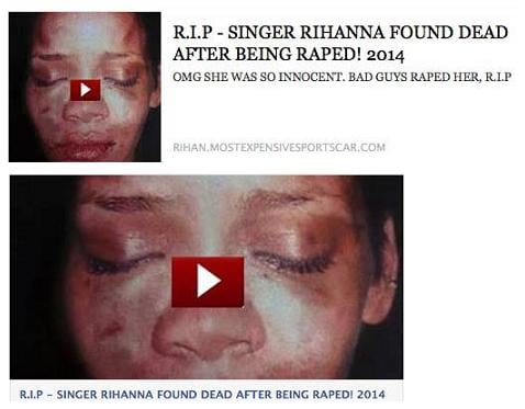 Singer Rihanna Found Dead Facebook Hoax