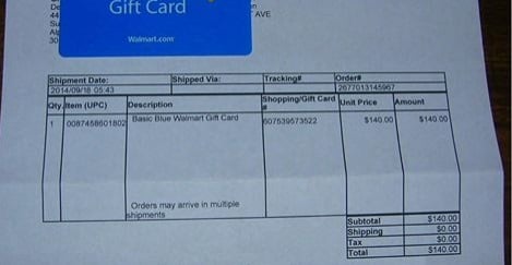 Walmart Gift Card Scam