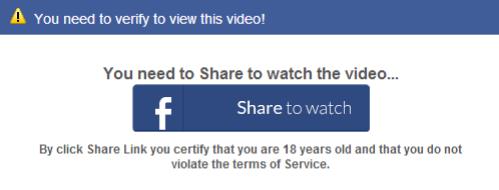 Facebook share - You need to verify to view this video