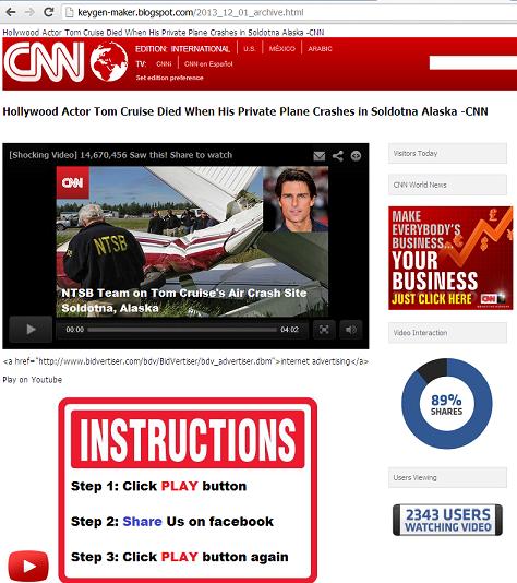 Tom Cruise Died When His Private Plane Crashes in Soldotna Alaska Fake CNN Page