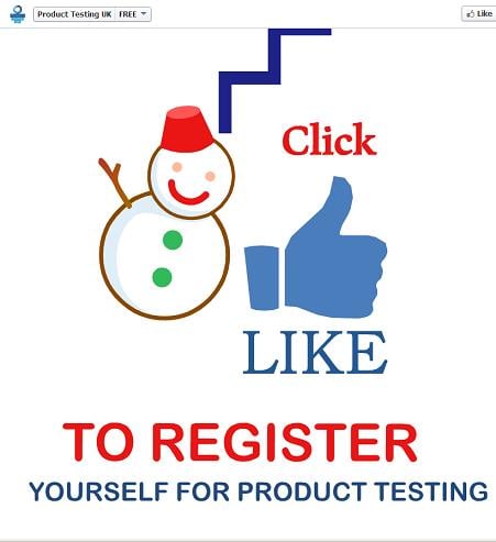 The Malicious Facebook Page: Product Testing UK Like 