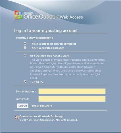 Fake Microsoft Outlook Web Access Page