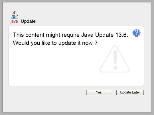 Java Update - This Content Might Require Java Update 13