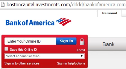 fake bank of american website - bostoncapitalinvestments.com