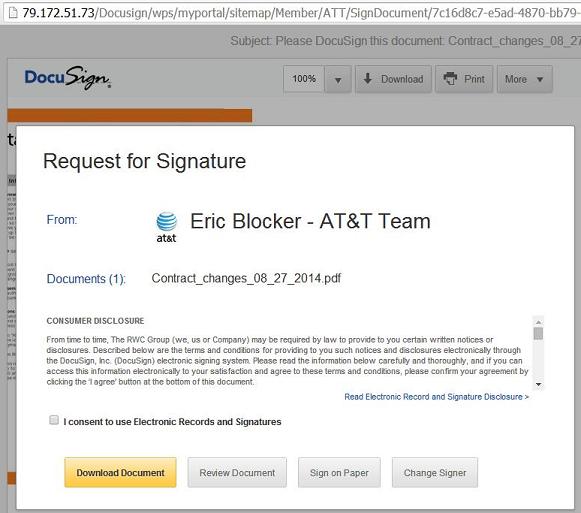 Fake DocuSign Website