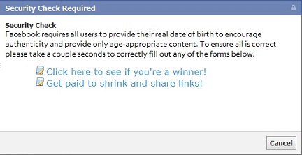 Facebook Security Required