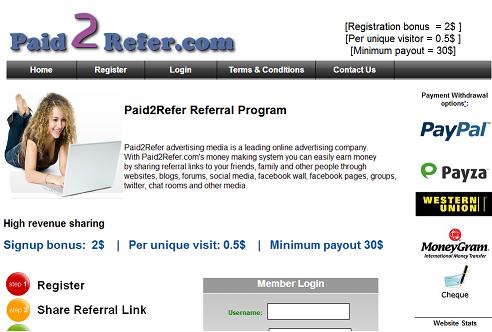 The Websites www.paid2refer.com and www.cash4visits.com