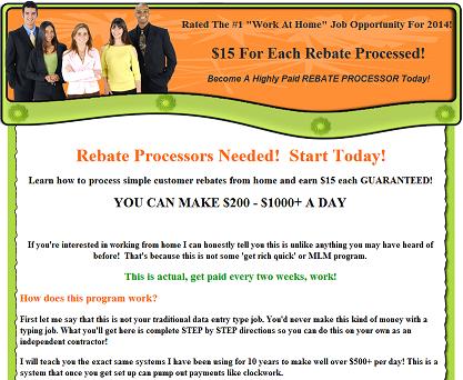 rebate processor jobs from home