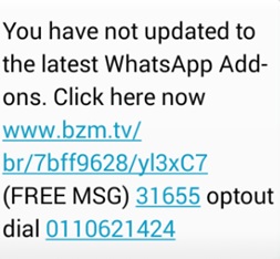 WhatsApp Addon SMS Scam