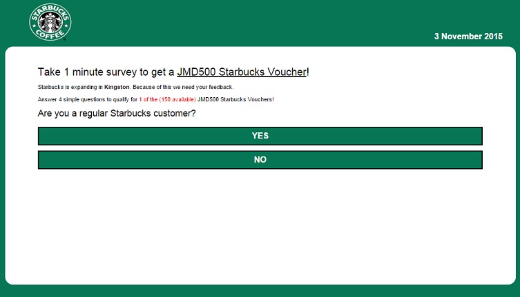 Starbucks Survey Voucher Scam