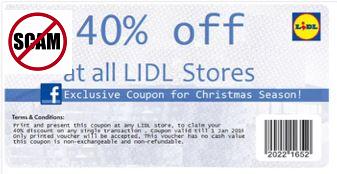 Fake Lidl 40% Off Voucher/Coupon